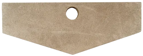 Isolierstein mit rechteckiger Form und einer zentralen Bohrung, hergestellt von Wolf, geeignet für Kesseltüren der MK-Serie.